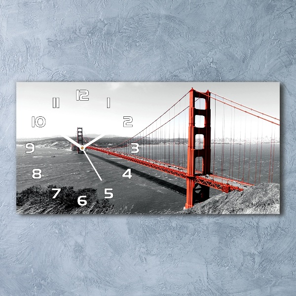 Orologio rettangolare con quadrante raffigurante il ponte di San Francisco