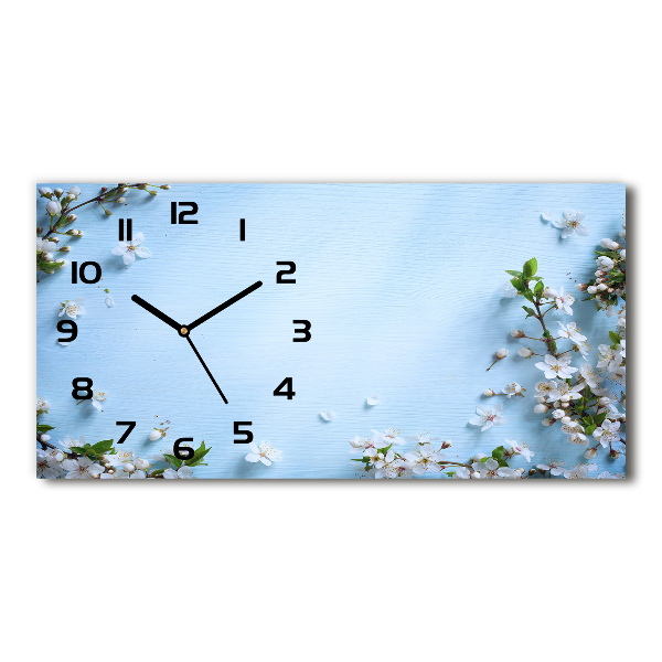 Orologio rettangolare con quadrante decorato con fiori di ciliegio
