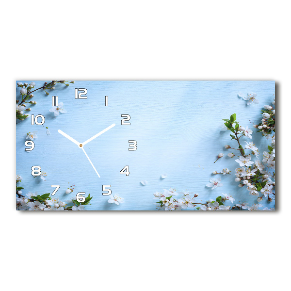 Orologio rettangolare con quadrante decorato con fiori di ciliegio