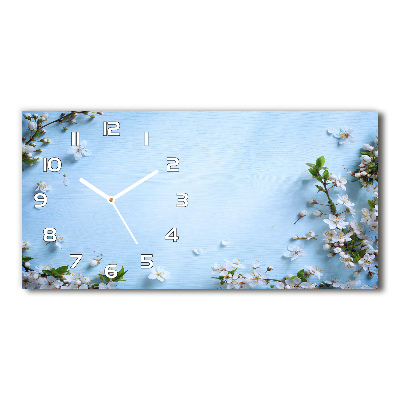 Orologio rettangolare con quadrante decorato con fiori di ciliegio