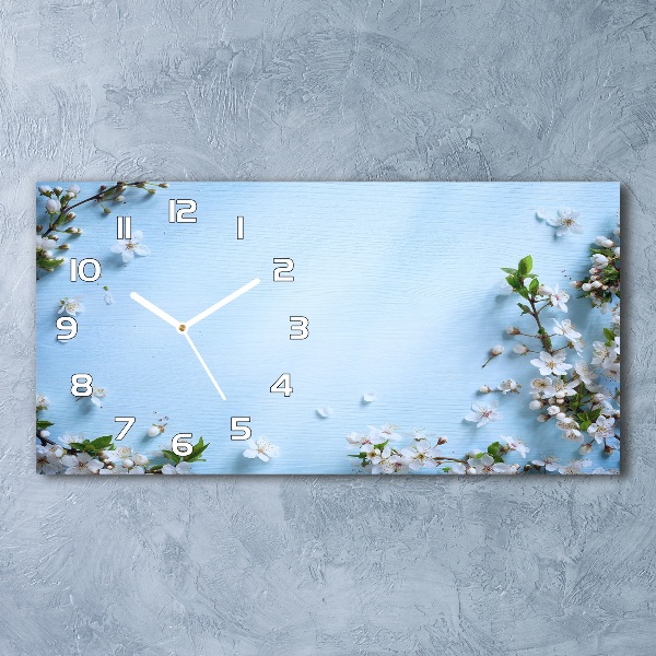 Orologio rettangolare con quadrante decorato con fiori di ciliegio
