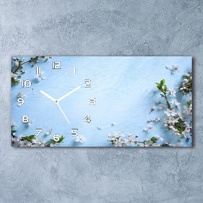 Orologio rettangolare con quadrante decorato con fiori di ciliegio