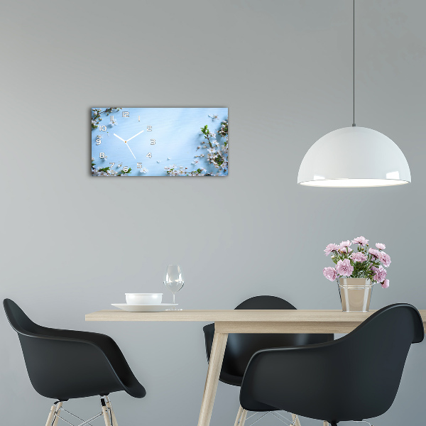 Orologio rettangolare con quadrante decorato con fiori di ciliegio