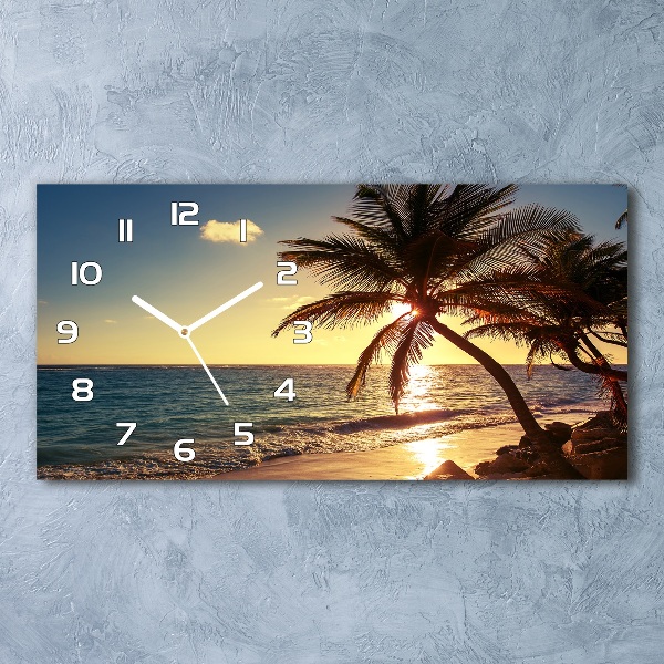 Orologio orizzontale con motivo spiaggia tropicale