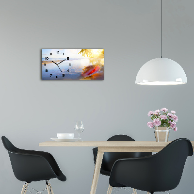 Orologio orizzontale con motivo conchiglia su sfondo spiaggia