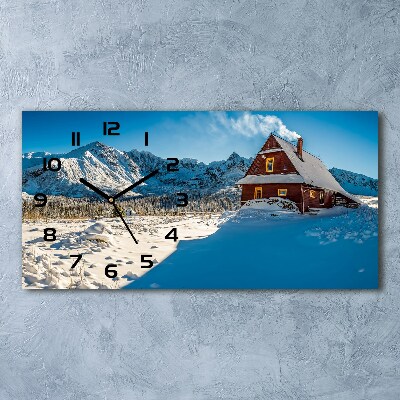 Orologio orizzontale con stampa raffigurante un cottage in montagna