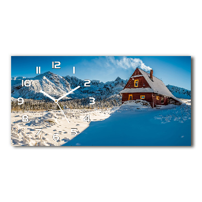 Orologio orizzontale con stampa raffigurante un cottage in montagna