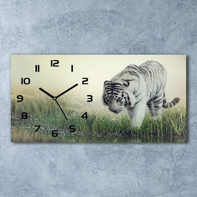 Orologio rettangolare con quadrante illustrato con tigre bianca