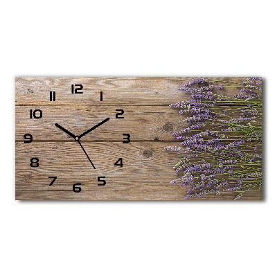 Orologio orizzontale con motivo di lavanda su sfondo effetto legno