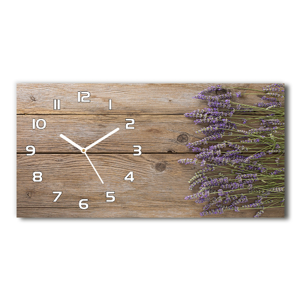 Orologio orizzontale con motivo di lavanda su sfondo effetto legno