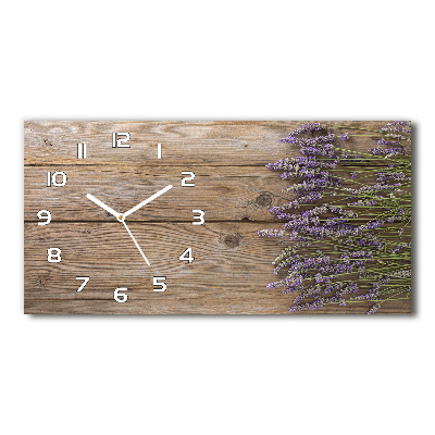 Orologio orizzontale con motivo di lavanda su sfondo effetto legno