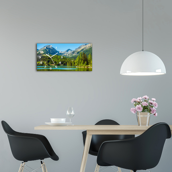 Orologio orizzontale con il motivo di un lago tra le montagne