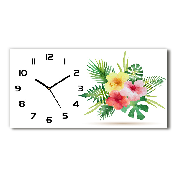 Orologio rettangolare con quadrante decorato con fiori hawaiani
