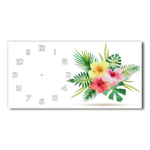Orologio rettangolare con quadrante decorato con fiori hawaiani