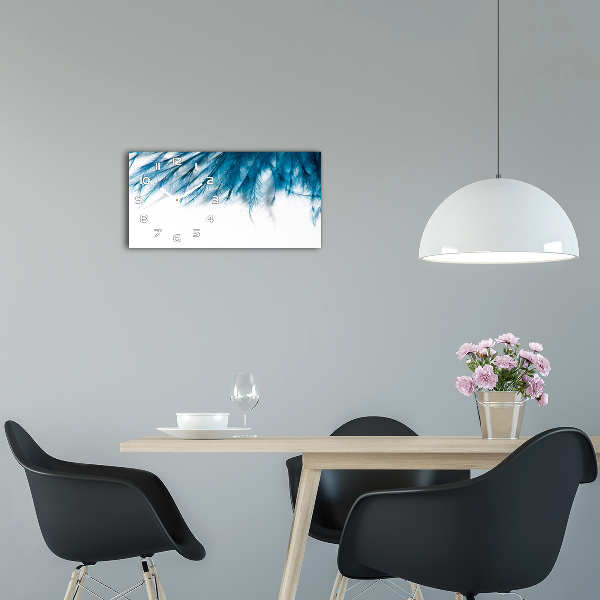 Orologio orizzontale con motivo di piume blu