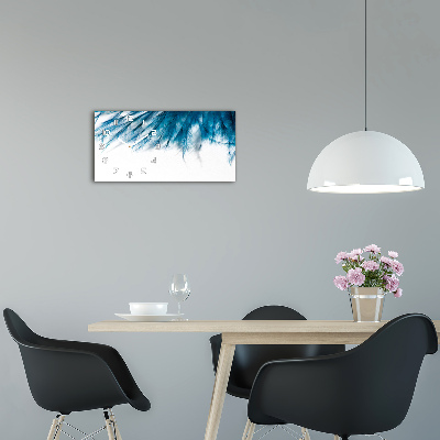 Orologio orizzontale con motivo di piume blu