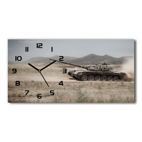 Orologio rettangolare con quadrante decorato con un carro armato nel deserto