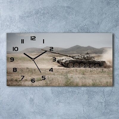 Orologio rettangolare con quadrante decorato con un carro armato nel deserto