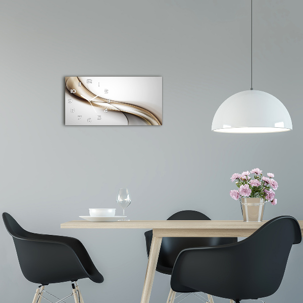 Orologio rettangolare con quadrante a motivo a onde marrone