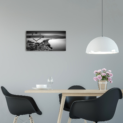 Orologio orizzontale con motivo spiaggia rocciosa