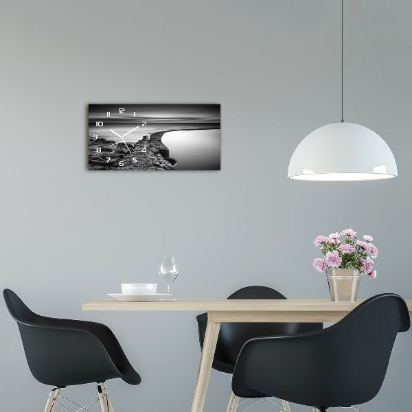 Orologio orizzontale con motivo spiaggia rocciosa