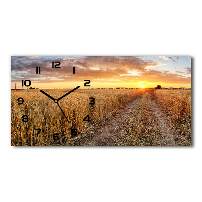 Orologio orizzontale con quadrante decorato con un campo di grano