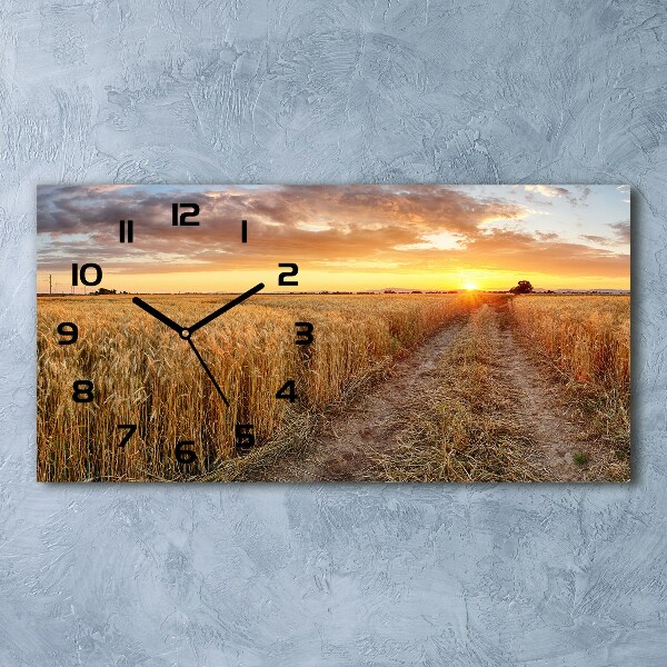 Orologio orizzontale con quadrante decorato con un campo di grano