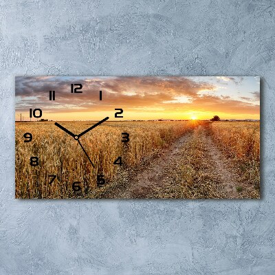 Orologio orizzontale con quadrante decorato con un campo di grano