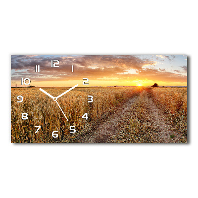 Orologio orizzontale con quadrante decorato con un campo di grano