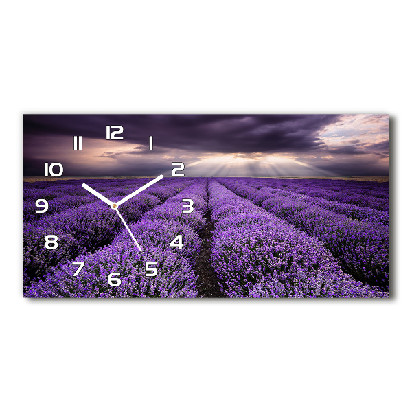 Orologio rettangolare con quadrante decorato con un campo di lavanda