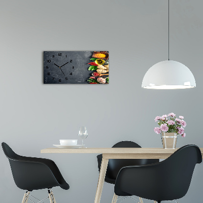 Orologio rettangolare con motivo di erbe aromatiche e spezie