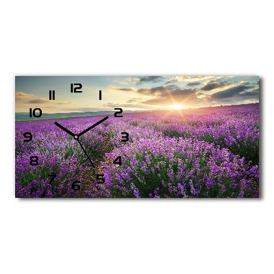 Orologio rettangolare con quadrante decorato con un campo di lavanda