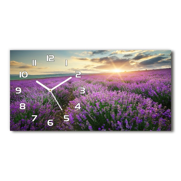 Orologio rettangolare con quadrante decorato con un campo di lavanda