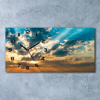 Orologio orizzontale con stampa del cielo al tramonto