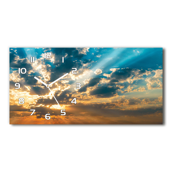 Orologio orizzontale con stampa del cielo al tramonto