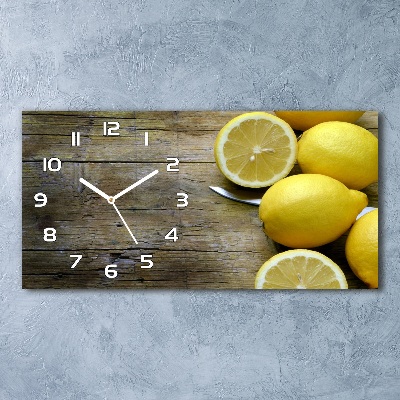 Orologio rettangolare con motivo di limoni su sfondo effetto legno