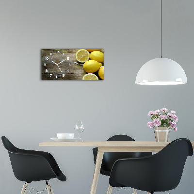 Orologio rettangolare con motivo di limoni su sfondo effetto legno