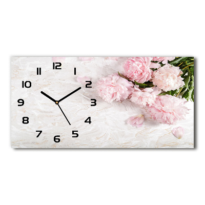 Orologio rettangolare con quadrante decorato con peonie