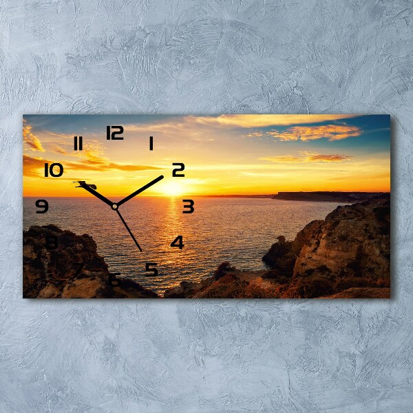 Orologio orizzontale con motivo Mare al tramonto