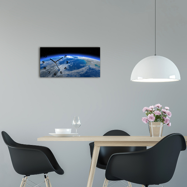 Orologio rettangolare con quadrante con immagine del pianeta Terra