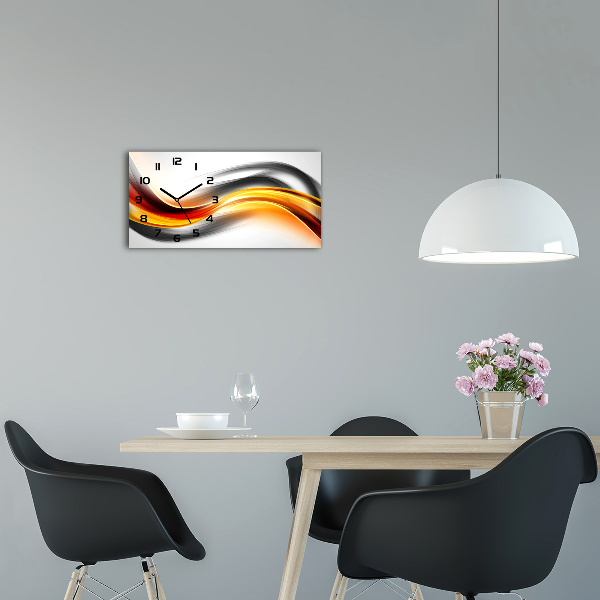 Orologio orizzontale con decorazione a onde astratte
