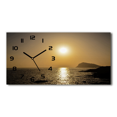 Orologio rettangolare con quadrante raffigurante il mare al tramonto