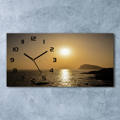 Orologio rettangolare con quadrante raffigurante il mare al tramonto