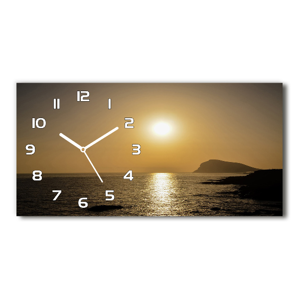 Orologio rettangolare con quadrante raffigurante il mare al tramonto