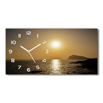 Orologio rettangolare con quadrante raffigurante il mare al tramonto