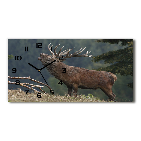 Orologio rettangolare con decorazione di cervi su una collina