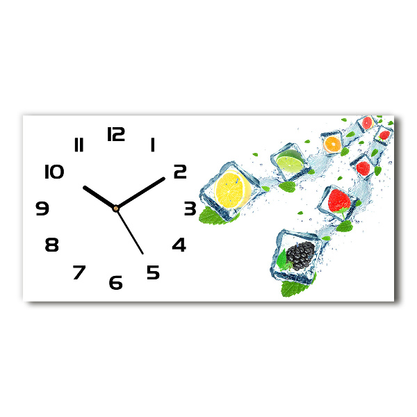 Orologio rettangolare con quadrante decorato con motivi a cubetti di frutta