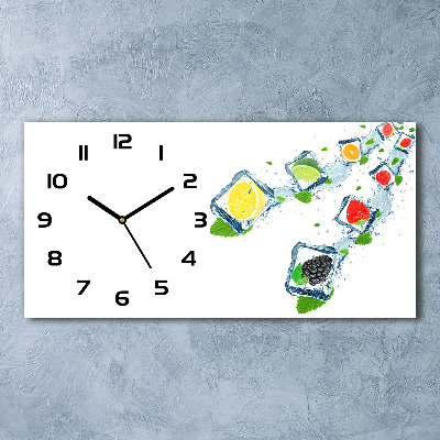 Orologio rettangolare con quadrante decorato con motivi a cubetti di frutta