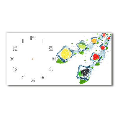 Orologio rettangolare con quadrante decorato con motivi a cubetti di frutta