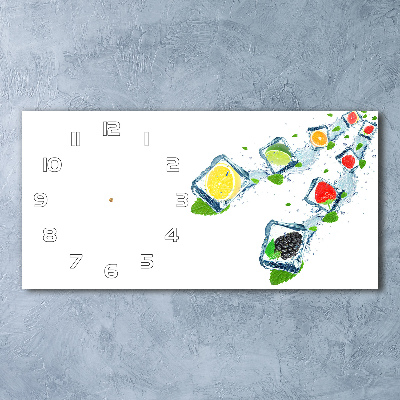 Orologio rettangolare con quadrante decorato con motivi a cubetti di frutta